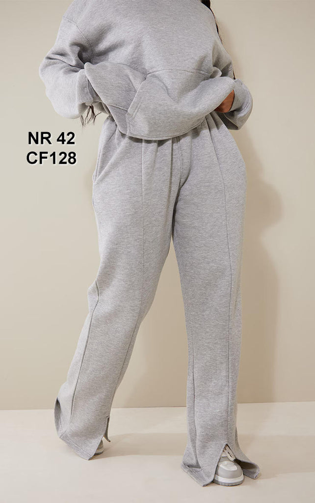 Shape Grey Marl Seam Detail Split Hem Joggers