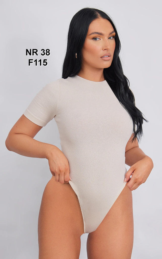 Stone Basic Rib Short Sleeve Bodysuit