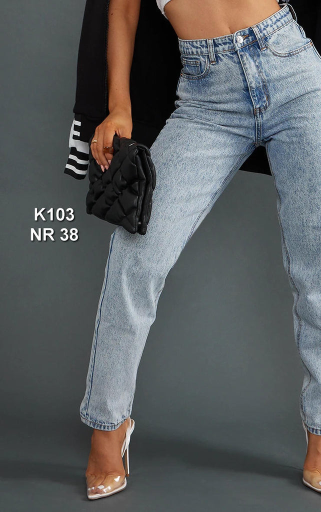 PRETTYLITTLETHING Xhinse Mom Ngjyrë Blu Aci