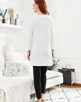 Slogan Graphic Slit Side Long Pajama
