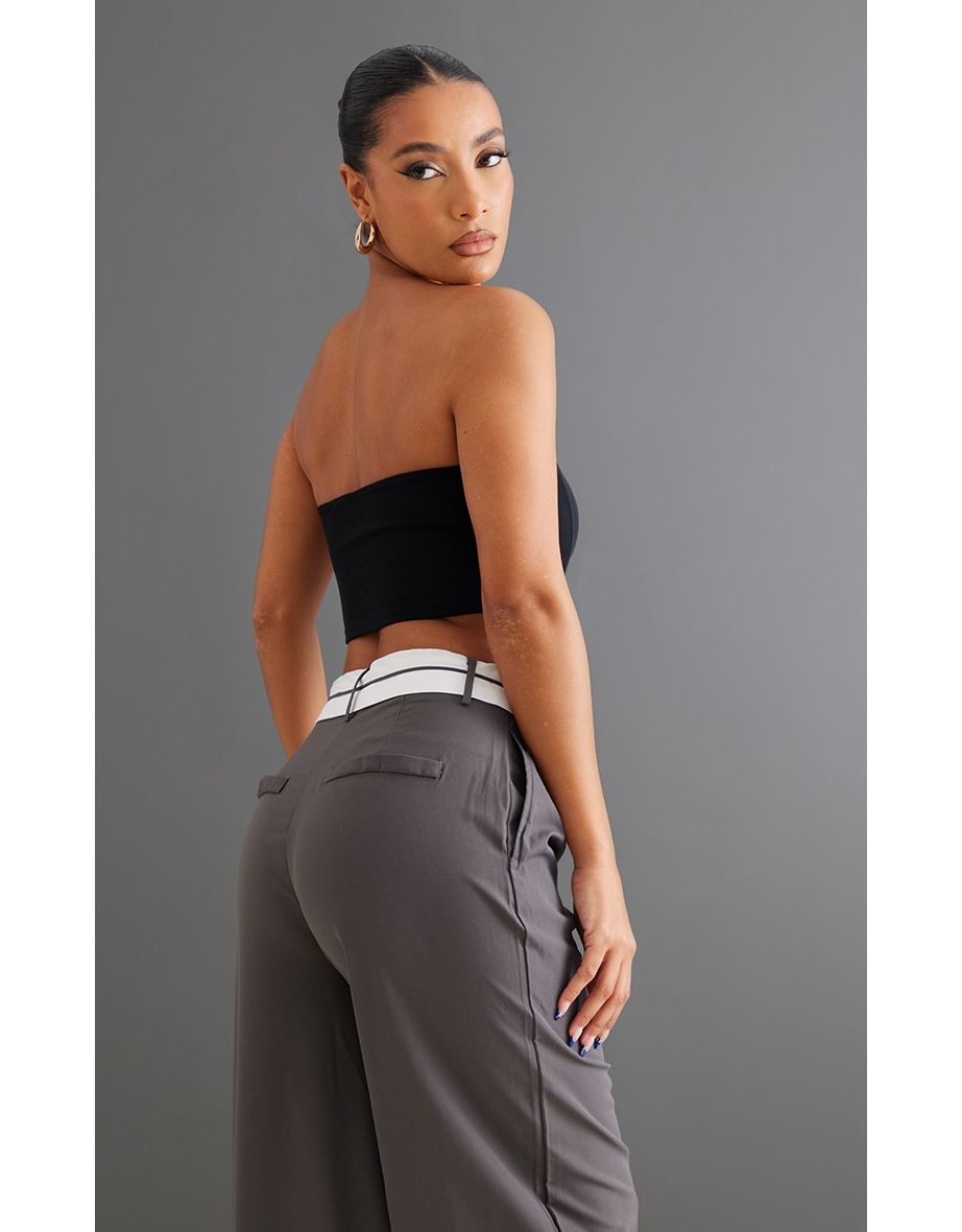 Black Crepe Boned Bandeau Corset