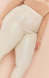 Dollçe Leggings Lëkure Imituese me Shtrirje