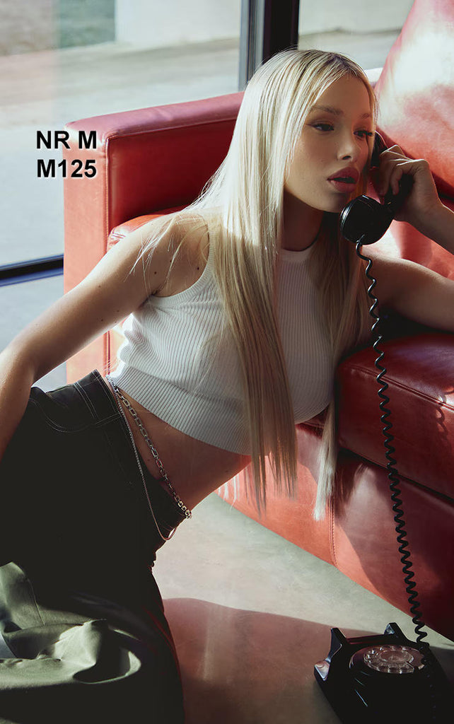 White Basic Knit Racer Top