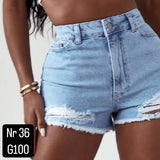 PRETTYLITTLETHING Uske isprane pocepane teksas kratke pantalone