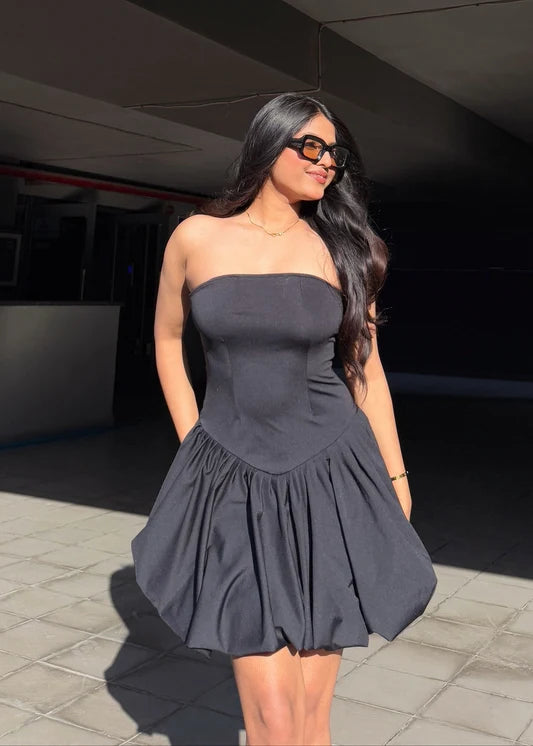 Premium CHARUCAL Bandeau Puff Ball Dress