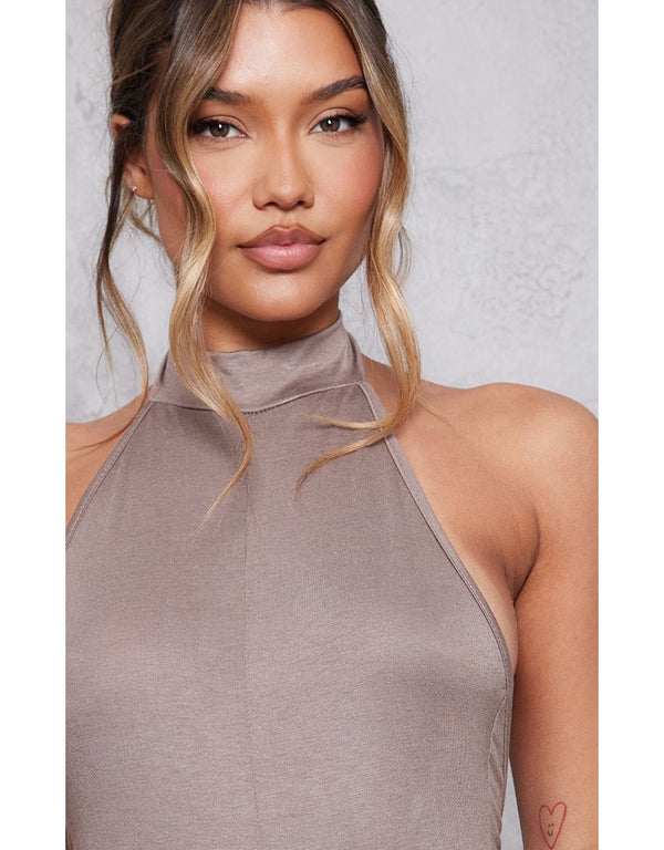 Taupe Halter Bodysuit