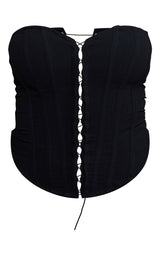 Shape Black Lace Up Back Woven Corset