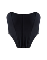 Black Crepe Boned Bandeau Corset