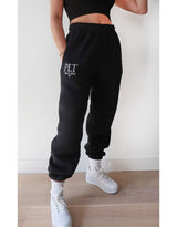 PRETTYLITTLETHING Black Established Slogan Casual Cuffed Joggers