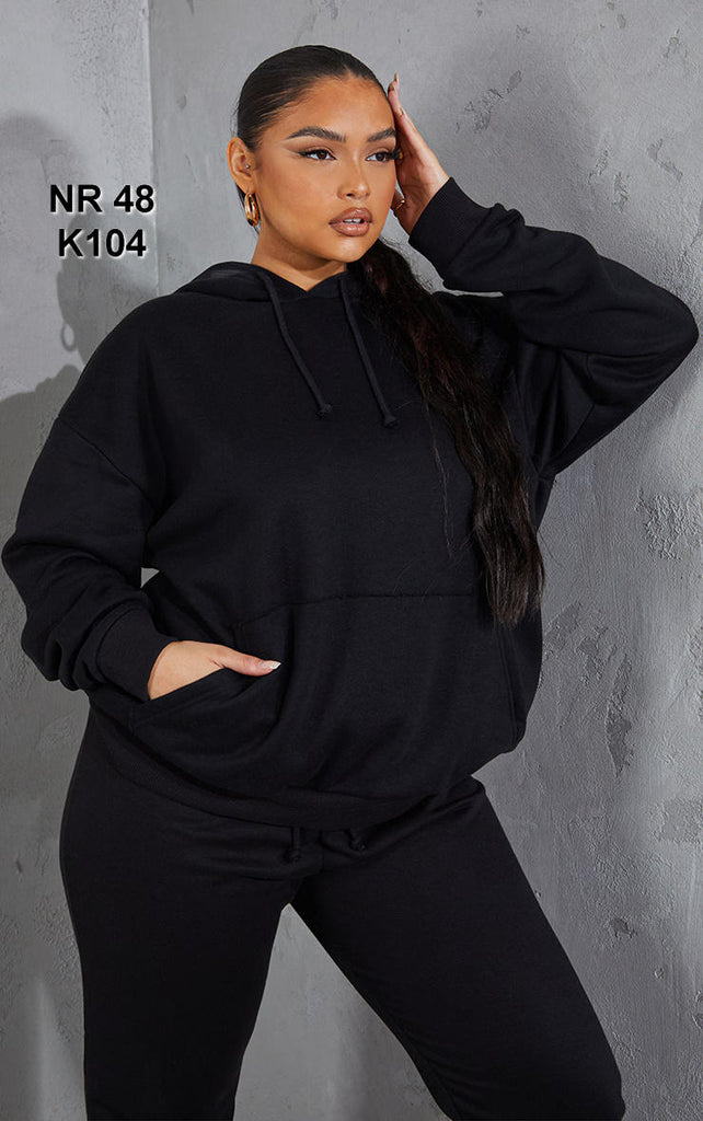 Plus Black Oversized Fit Hoodie