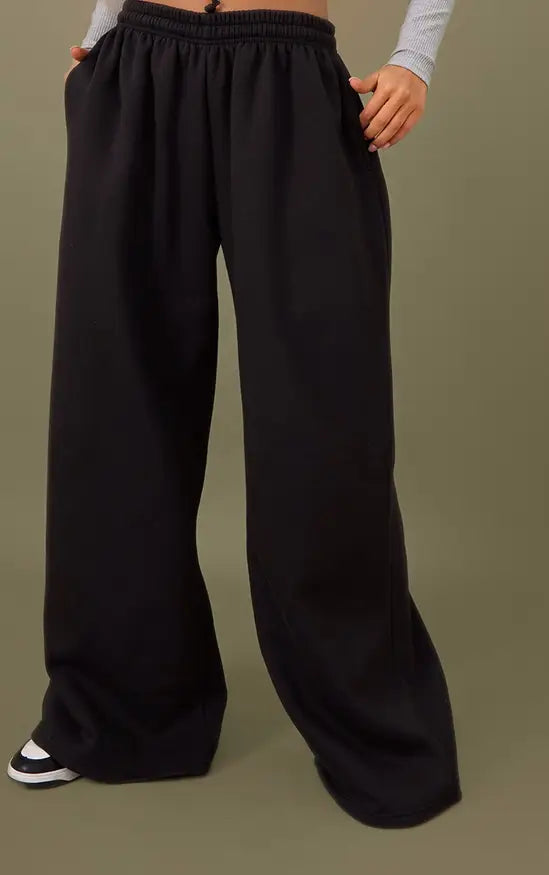 Tall Black Extreme Wide Leg Joggers