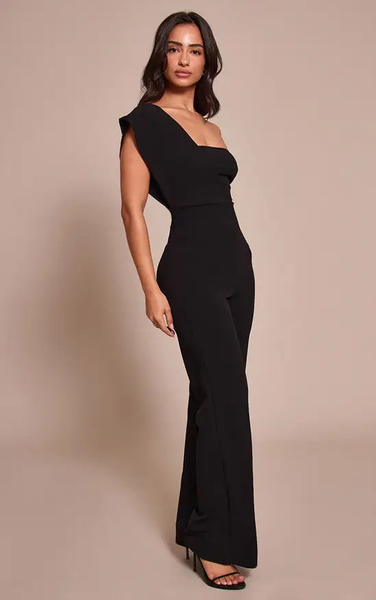 Petite One Shoulder Drape Jumpsuit