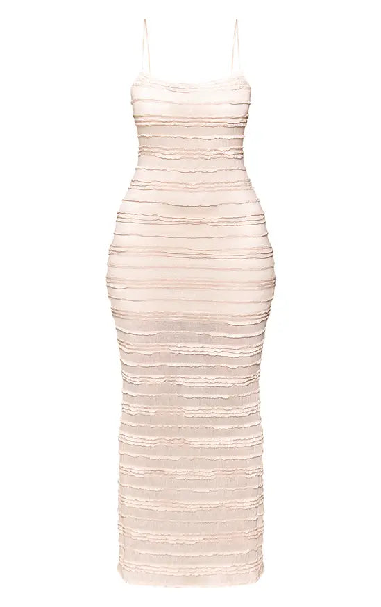 Shape Cream Textured Bodycon Midaxi Dress
