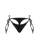 Black Gold Bead Tie Side Bikini Bottoms