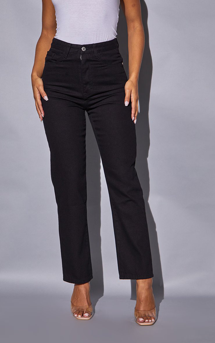 Black Basic Straight Jeans