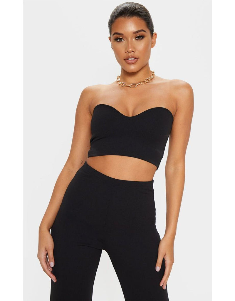 Black Sweetheart Bandeau Crop Top
