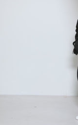 Petite Black Ribbed High Waisted Pants